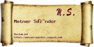Metner Sándor névjegykártya